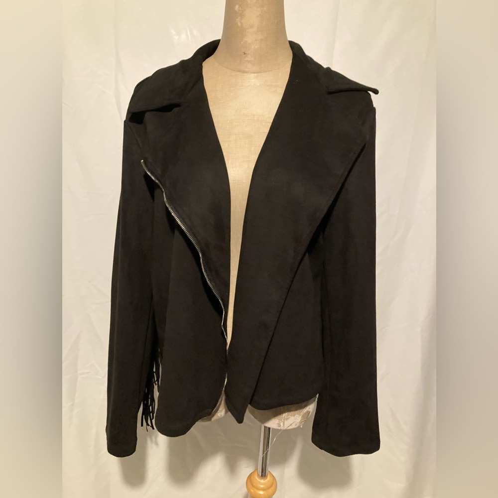 NWOT SHEIN size 12 faux suade fringe motorcycle jacket